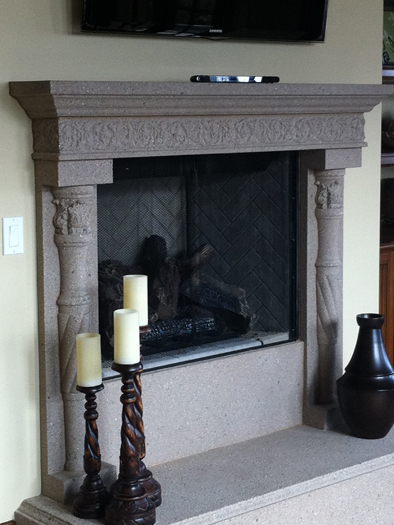 Basson Fireplace Mantel by Precast Innovations, Inc.