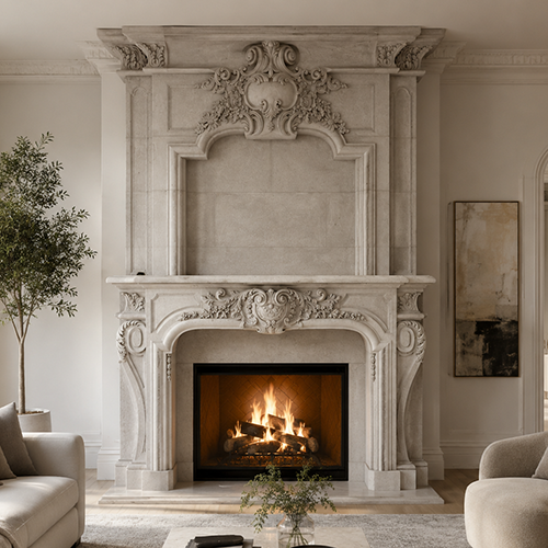 Bordeaux Fireplace Mantel by Precast Innovations, Inc.