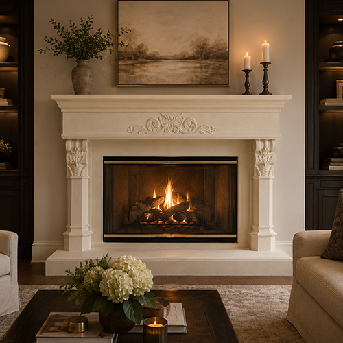 Lorenza Fireplace Mantel by Precast Innovations, Inc.