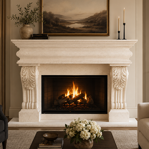 Valencia Fireplace Mantel by Precast Innovations, Inc.